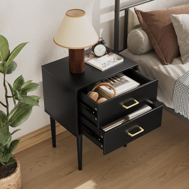 Modern Black Night Stands for Bedroom