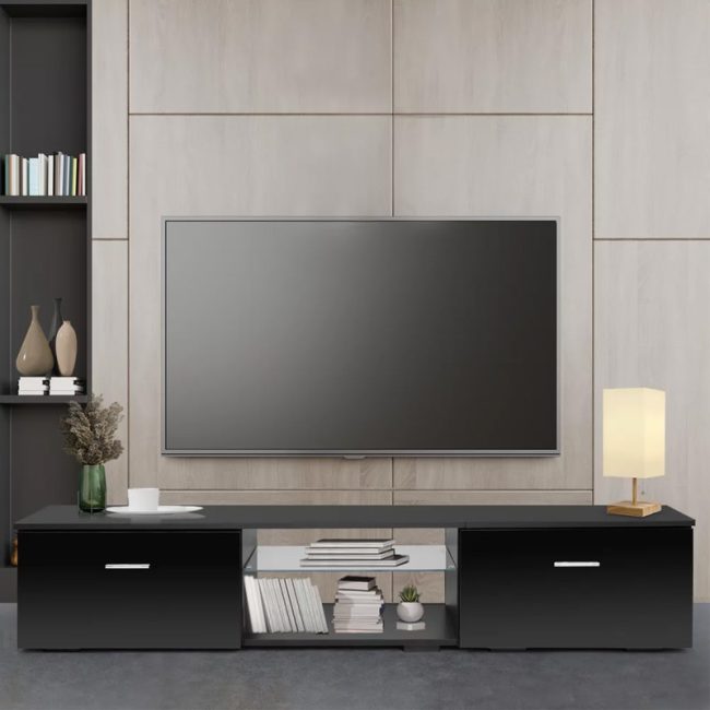 Modern Entertainment Center with Drawers & Shelves