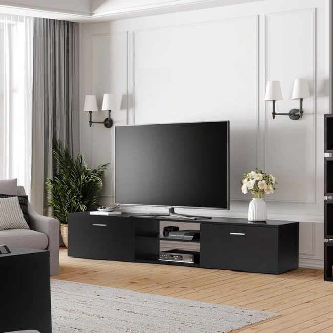 Modern Entertainment Center with Drawers & Shelves