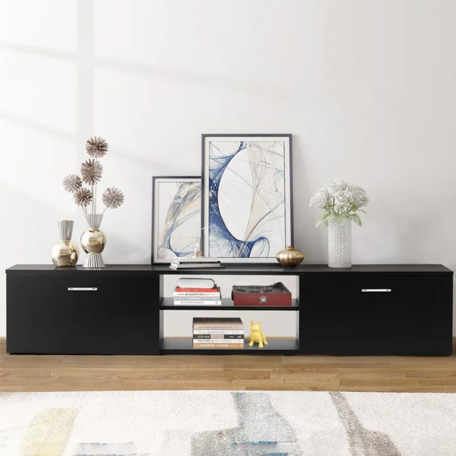 Modern Entertainment Center with Drawers & Shelves