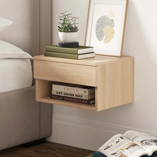 Modern Floating Bedroom Nightstand with 1 Drawer