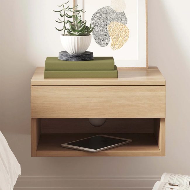 Modern Floating Bedroom Nightstand with 1 Drawer