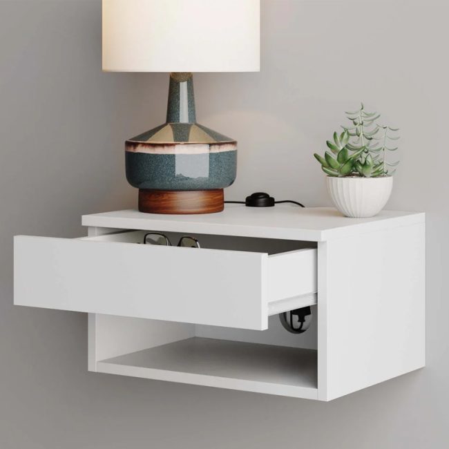 Modern Floating Bedroom Nightstand with 1 Drawer