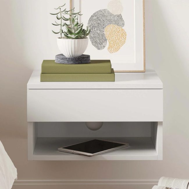 Modern Floating Bedroom Nightstand with 1 Drawer