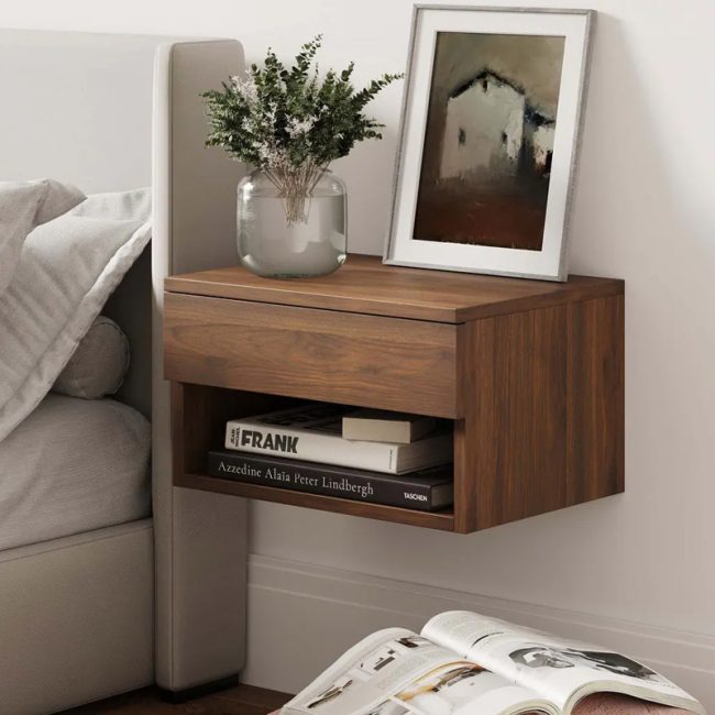 Modern Floating Bedroom Nightstand with 1 Drawer