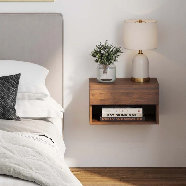 Modern Floating Bedroom Nightstand with 1 Drawer