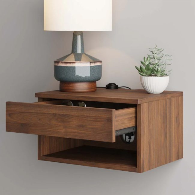 Modern Floating Bedroom Nightstand with 1 Drawer