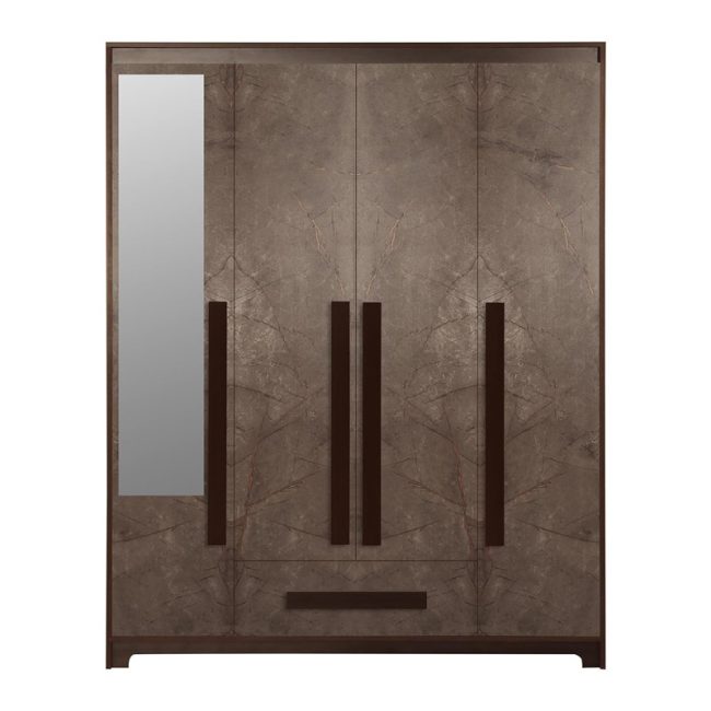 Modern Minimalist 4 Door Wardrobe with Mirror