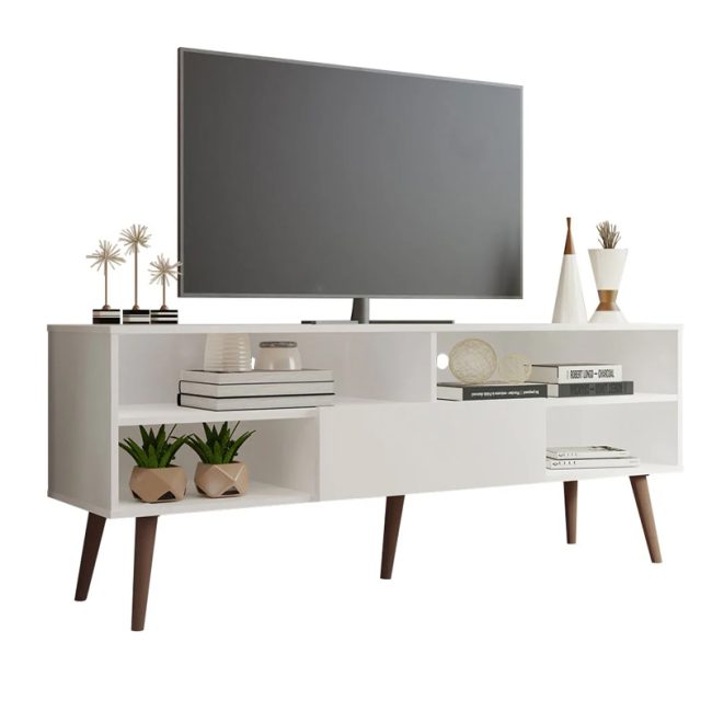 Modern TV Unit with 1 Door & 4 Shelves