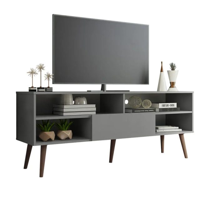 Modern TV Unit with 1 Door & 4 Shelves