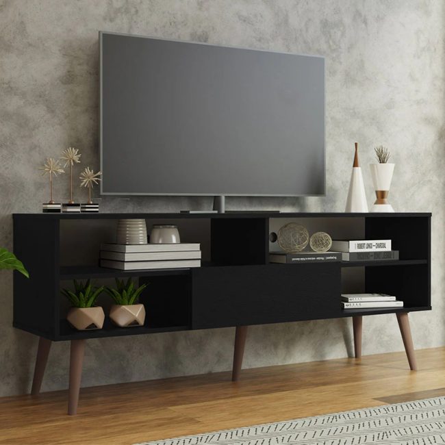 Modern TV Unit with 1 Door & 4 Shelves