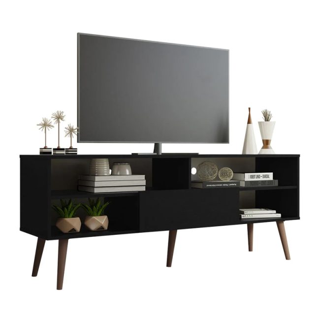 Modern TV Unit with 1 Door & 4 Shelves