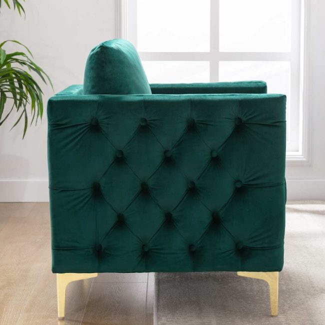 Modern Velvet Tufted Button Accent Chair