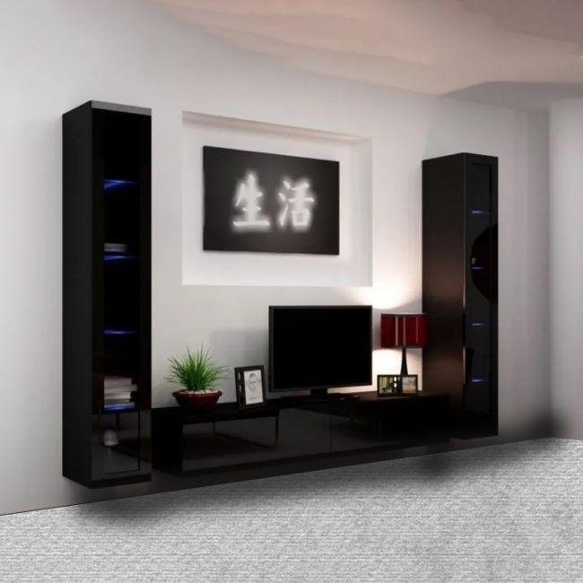 Modern Wall Mounted Entertainment TV Cabinet