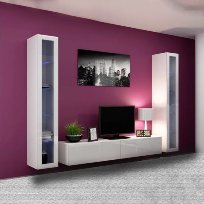 Modern Wall Mounted Entertainment TV Cabinet