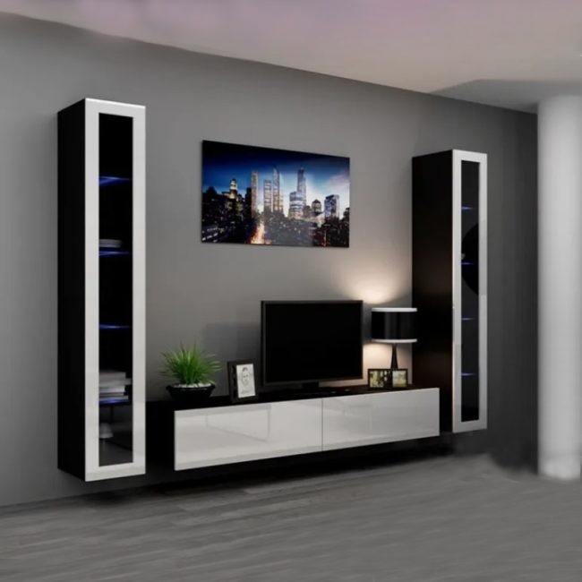 Modern Wall Mounted Entertainment TV Cabinet