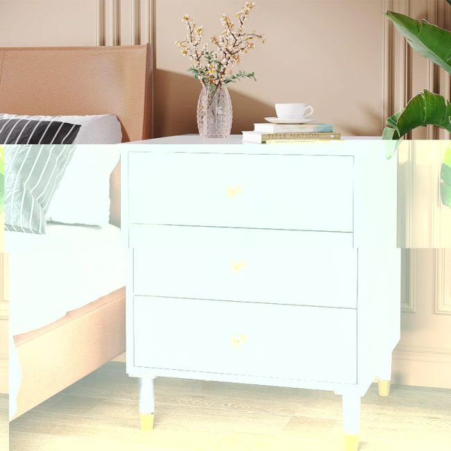 Modern3-Drawer Nightstand with Storage