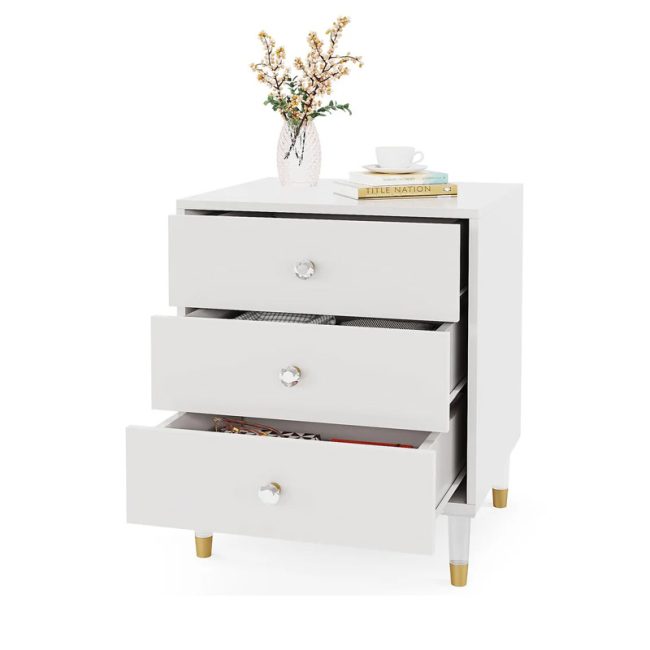 Modern3-Drawer Nightstand with Storage