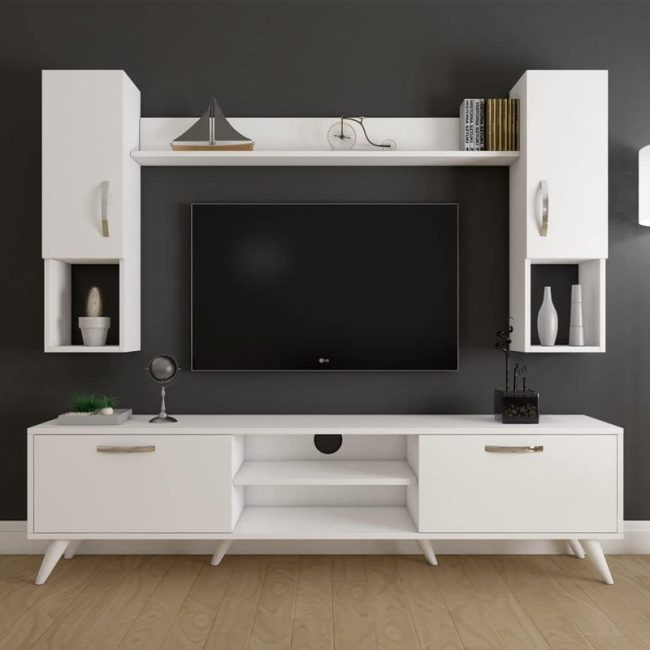 Multifunctional TV Cabinet with Wall Shelf