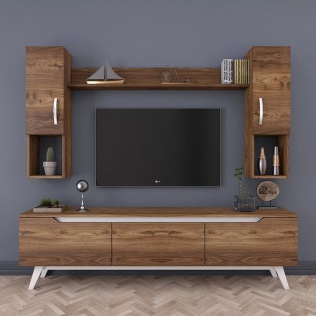 Multifunctional TV Cabinet with Wall Shelf