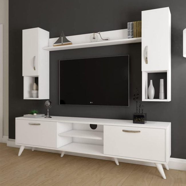 Multifunctional TV Cabinet with Wall Shelf