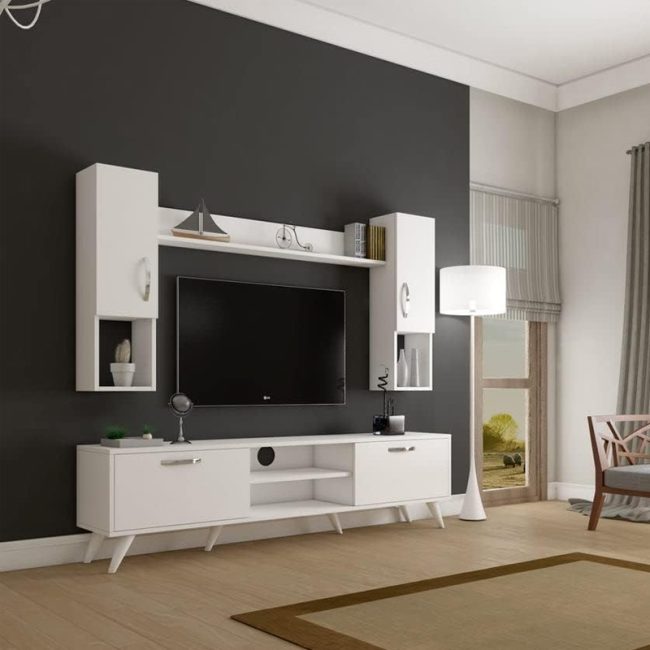 Multifunctional TV Cabinet with Wall Shelf