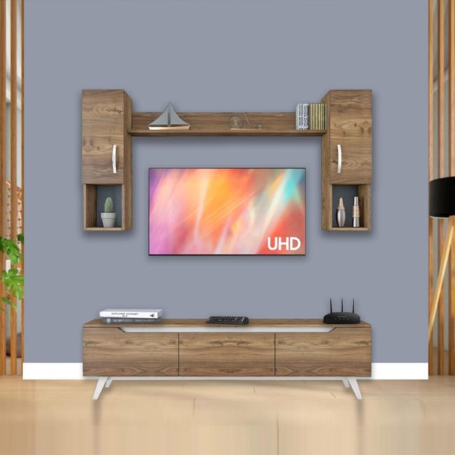 Multifunctional TV Cabinet with Wall Shelf