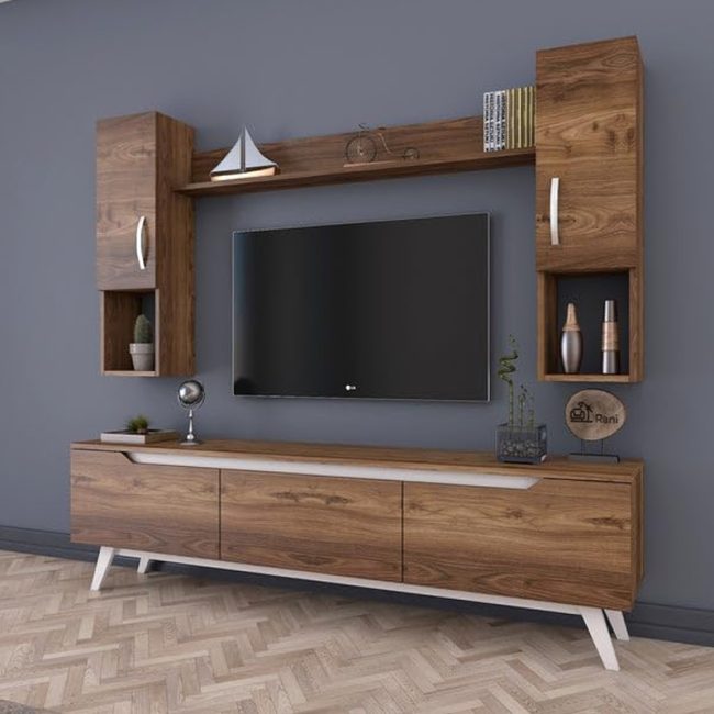 Multifunctional TV Cabinet with Wall Shelf