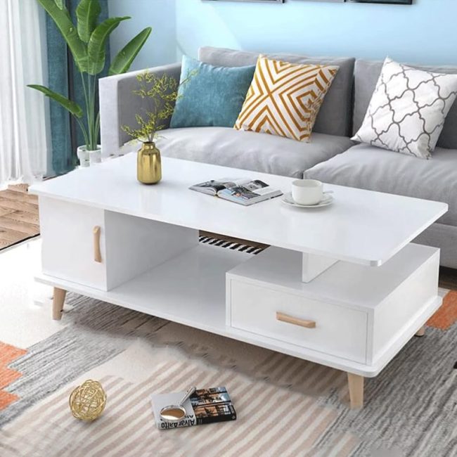 Multifunctional coffee table with drawers and storage