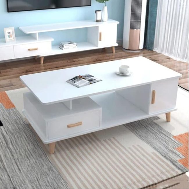 Multifunctional coffee table with drawers and storage