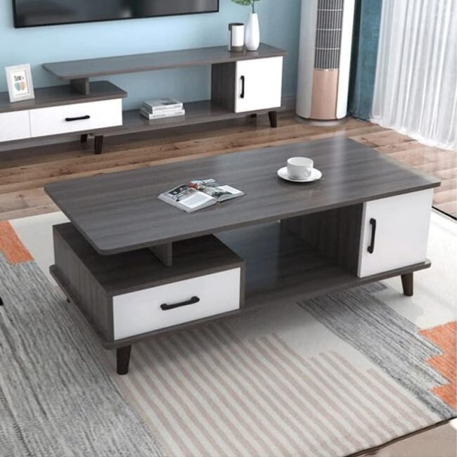 Multifunctional coffee table with drawers and storage