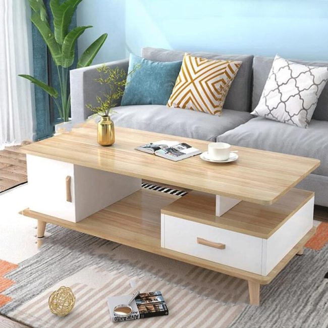 Multifunctional coffee table with drawers and storage