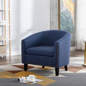 Explore now Nailhead Linen Upholstered Accent Chair Arm Chair