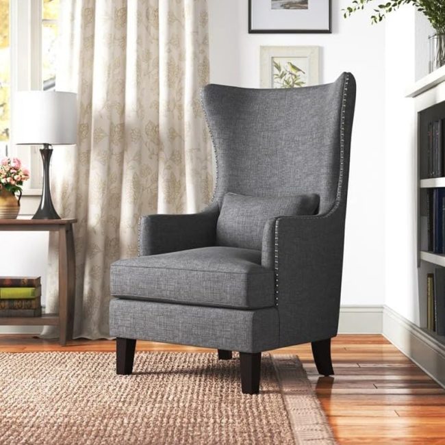 Pringle Velvet Upholstered Wingback Armchair