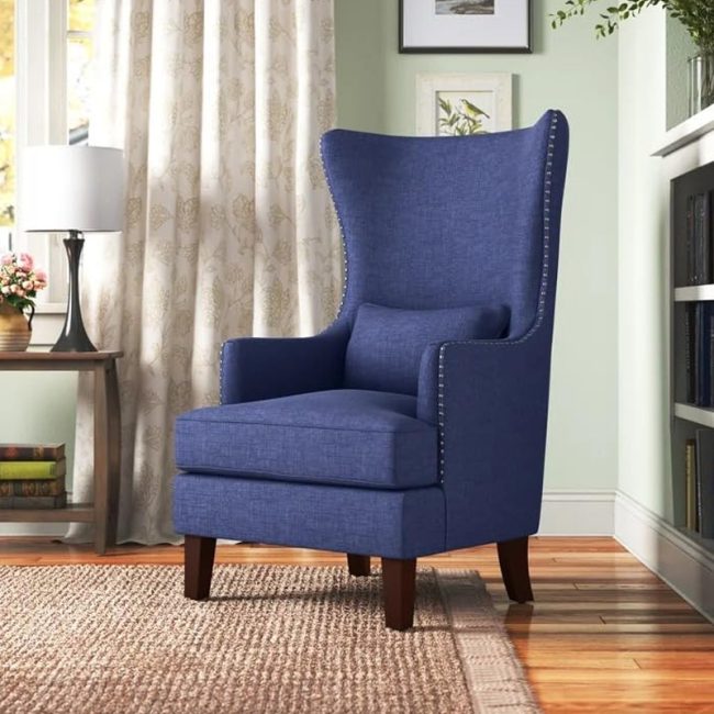 Pringle Velvet Upholstered Wingback Armchair