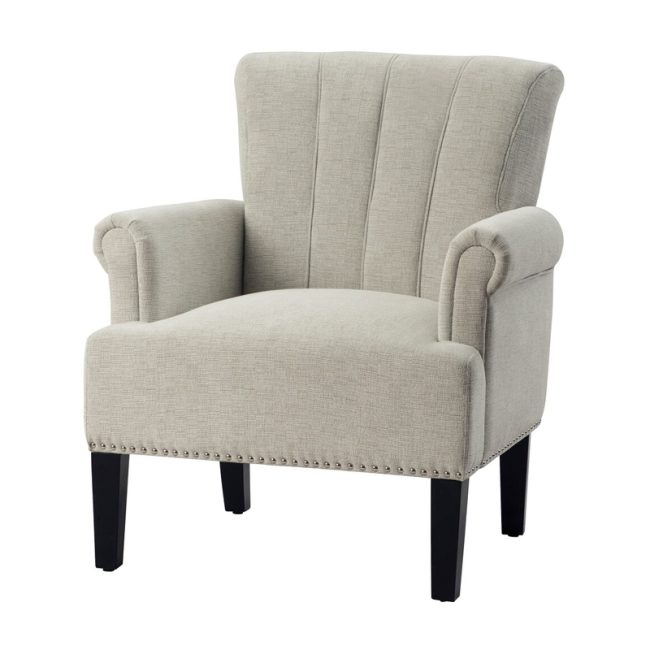 Rolled Arm Design Tufted Armchair