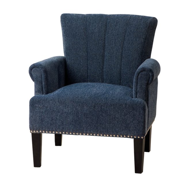 Rolled Arm Design Tufted Armchair