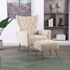 Acquire Now Sleek Button Tufted Wingback Comfy Armchair