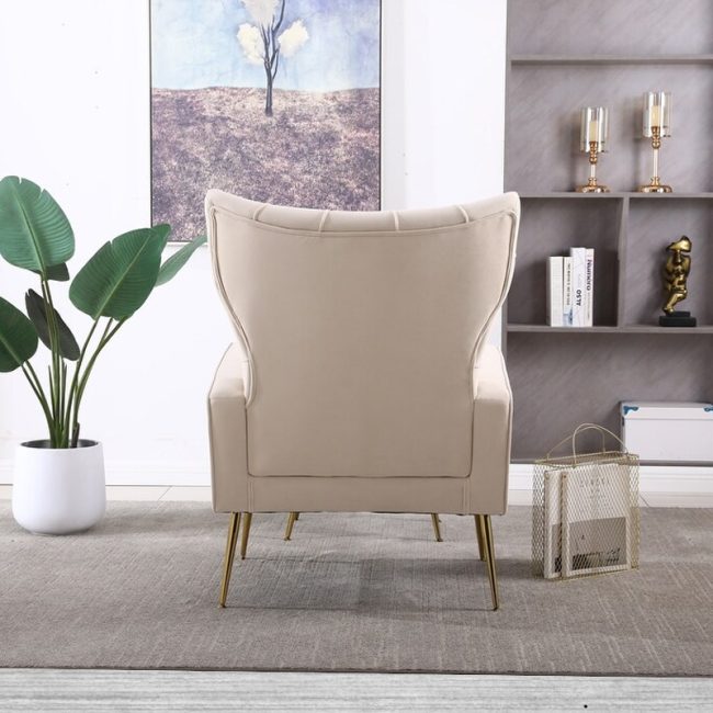 Sleek Button Tufted Wingback Comfy Armchair