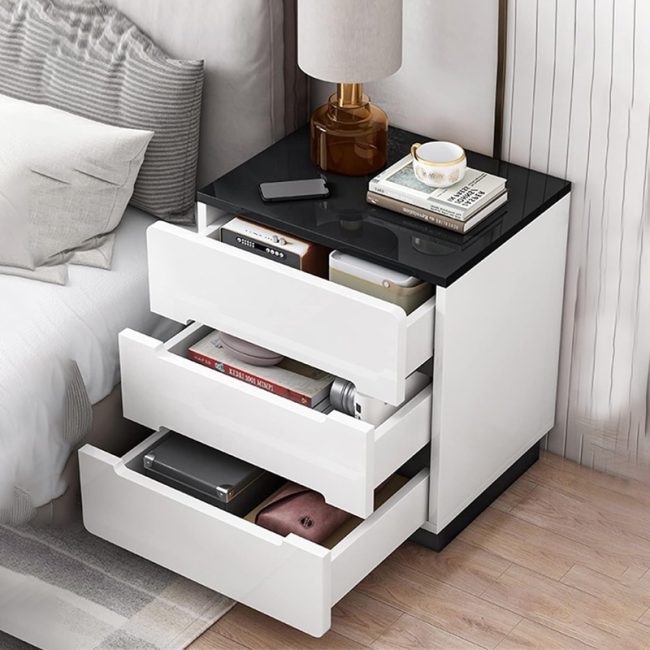 Sleek Design 3drawers Bedside Table