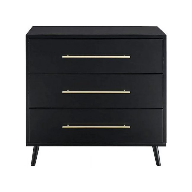 Stylish District Nightstand in Black Finish