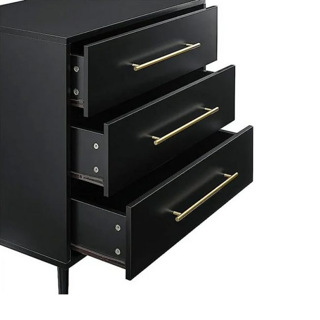 Stylish District Nightstand in Black Finish