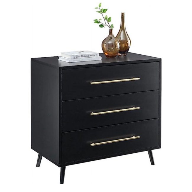 Stylish District Nightstand in Black Finish