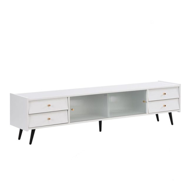 TV Cabinet with Golden Metal Handles