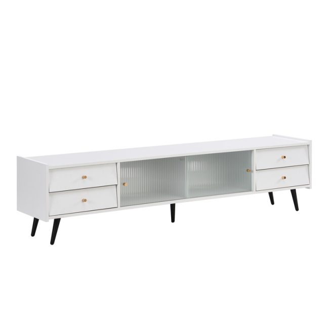 TV Cabinet with Golden Metal Handles