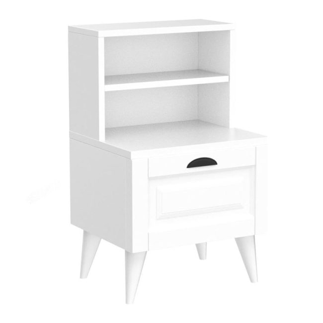 Unique Design Nightstand with Open Shelves