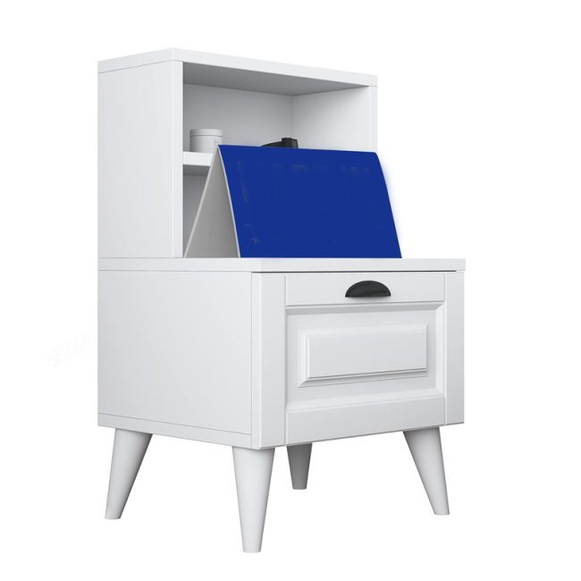 Unique Design Nightstand with Open Shelves