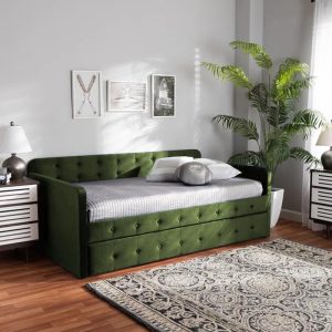 Acquire now Velvet Upholstered Daybeds with Trundle Bed