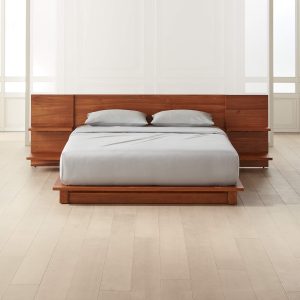 FSM WOOD PLATFORM BED WITH NIGHTSTANDS