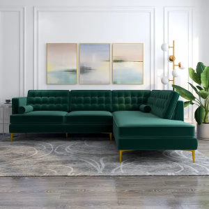 Modern Living Room Tufted Corner Sectional Sofa